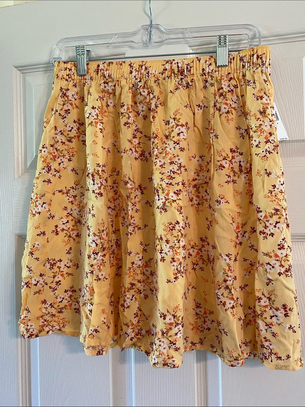 Old Navy Yellow Floral Skater Skirt